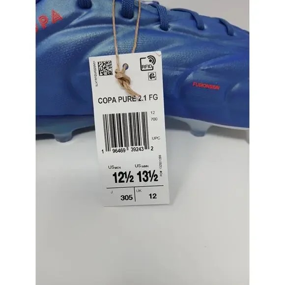 Adidas Copa Pure 2.1 FG Elite Blue Pearlized Soccer Cleats Men 12.5/Women 13.5